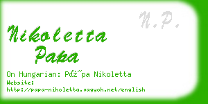 nikoletta papa business card